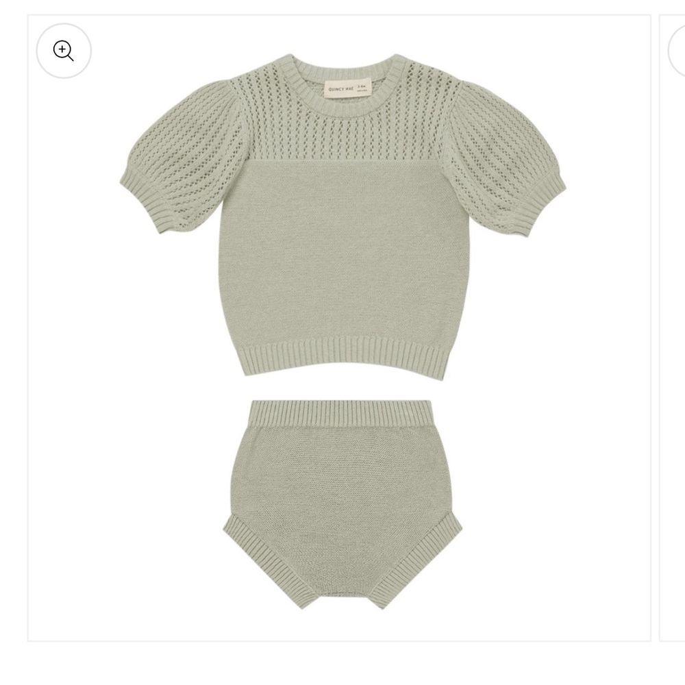 Quincy Mae Organic Pointelle Knit Set, Pistachio